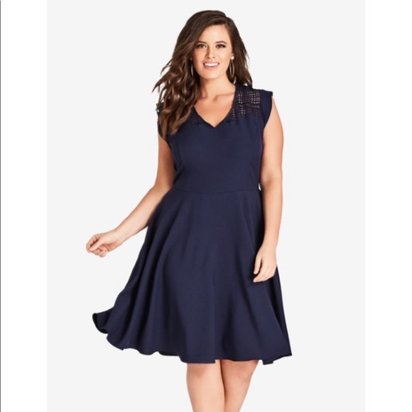 City Chic Dresses & Skirts - City Chic Navy First Place A-Line Dress Size 18